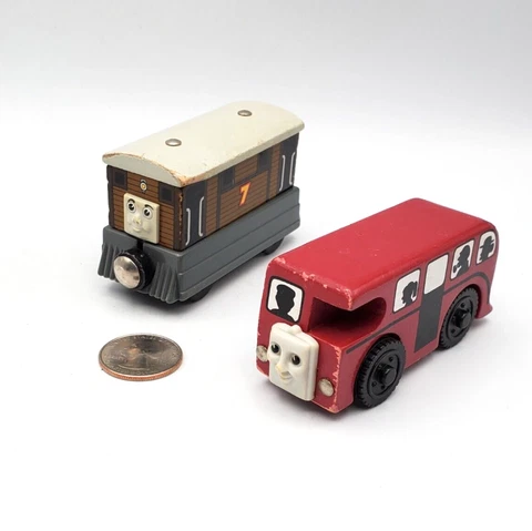 Thomas Friends Wooden Railway Train Tank Engine - Bertie Bus & Toby Tram Lot x2 Cover