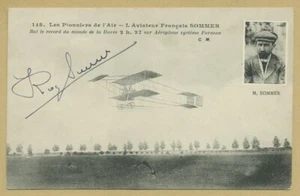 Roger Sommer (1877-1965) - Aviateur & industriel - Rare photo-carte signée - Picture 1 of 2