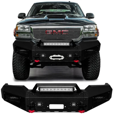 Vijay For 2003-2006 GMC Sierra Steel Front Bumper with Winch Plate & LED Light Foto 1 de 4