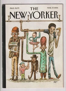 The New Yorker March 17, 2014 Straphangers Cover, Lydia Davis, Sandy Hook, Darre - Imagen 1 de 2
