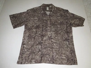 Vintage Burma Bibas Short Sleeve Silk Hawaiian Button Up Shirt Size Large - Picture 1 of 6
