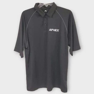 Camisa Polo TRI-MOUNTAIN Para Hombre Grande Negra Rendimiento Manga Corta Logo APMEX Foto 1 de 4