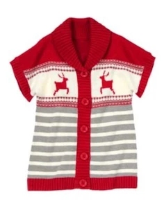 NWT Gymboree Christmas Holiday Sweater Cardigan Jacket Reindeer Fair Isle 5/6  - Picture 1 of 1