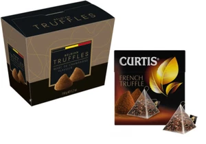 CONJUNTO Trufas Belgas Chocolate Marc De Champagne + Té Curtis “Trufa Francesa” - Imagen 1 de 5