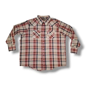 Vintage Holt Western Wear Pearl Snap Long Sleeve Button Up Plaid Men's 3XL - Picture 1 of 12