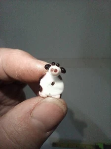Tiny Cow Lampwork Glass Bead Handmade - Picture 1 of 2