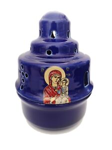 Orthodox Church Design Ceramic Hand made Vigil Candle 16 x 12cm