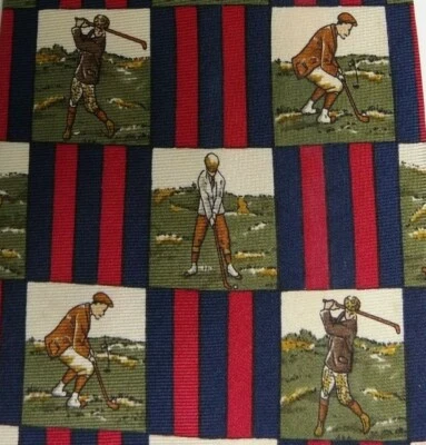 Green Red Blue Golf Silk Tie - Image 1 of 4