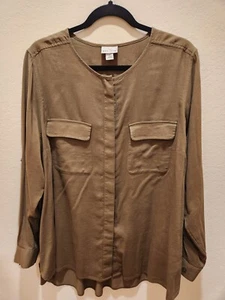 Blusa túnica mujer AVA VIV 2x manga larga oliva - Imagen 1 de 9