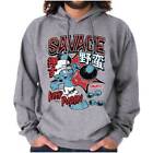 The Smurfs Kanji Keep Pushin Savage Hoodie Hooded Sweatshirt Men