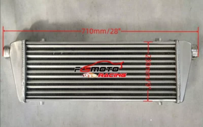 28"W x 9"H FMIC UNIVERSAL ALUMINUM TURBO INTERCOOLER 2.25" IN/OUTLET Tube & Fin - Image 1 of 4