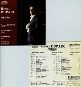 HENRI DUPARC mélodies LE ROUX BORST - Imagen 1 de 1