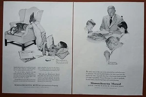 Cantidad de 2 dibujos de Norman Rockwell de Massachusetts Mutual Ads - Imagen 1 de 5