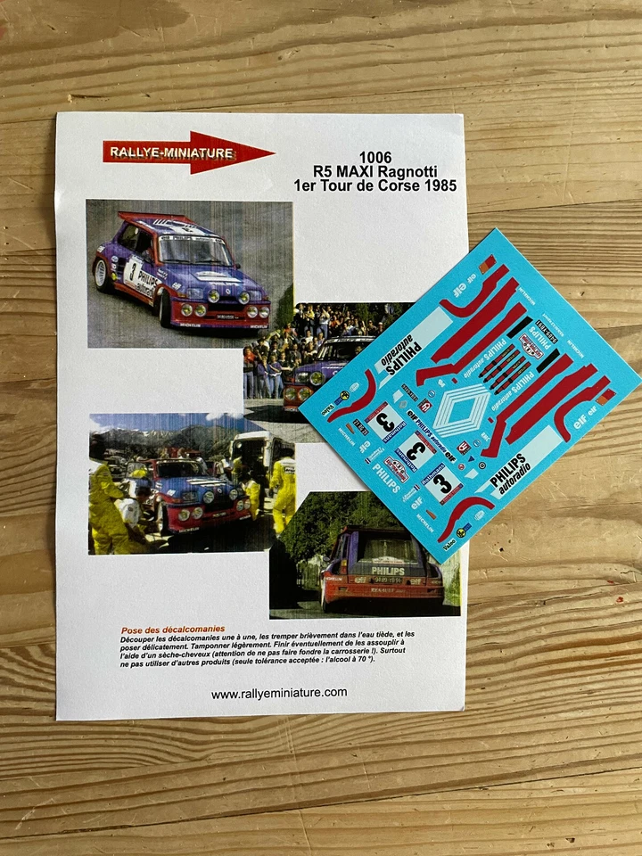 DECALS 1/43 RENAULT MAXI 5 RAGNOTTI TOUR DE CORSE 1985 WRC RALLYE RALLY FRANCE - Photo 1/1