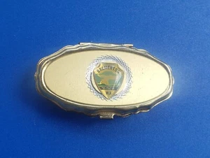 Vintage Gold Tone Pill Box with Two (2) Departments. Bremerton, Wa.  - Picture 1 of 5