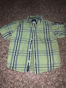 Carters Boys 2T Green Short Sleeve Button Down Shirt - Picture 1 of 4