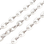 ❤ 5 Mtrs Antique Silver Tone Flat Cable Chain 4mm X 3mm Jewellery Making Uk ❤