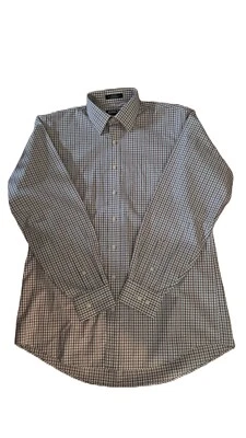 Kirkland Signature Dress Shirt Mens Checker Button Down Long Sleeve 16 1/2 x 36 - Image 1 of 4