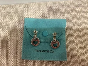 RARE Authentic Tiffany Sterling 925 Elsa Peretti Open Heart Hoop/Dangle Earrings - Picture 1 of 4
