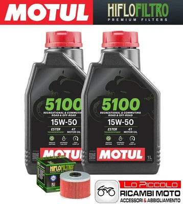 Kit Tagliando 2 OLIO [MOTUL] 5100 15w50 + FILTRO Kawasaki KLX 140 2014 2015 2016 Foto 1 de 4