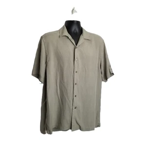 Cutter Buck Button Down Shirt Size M Sage Green Silk Minimalist Preppy Classic - Picture 1 of 10