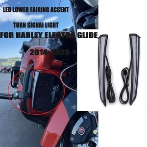 LED Lower Fairing Accent Turn Siganl Lights For Harley Electra Glide 2014-2023 - Picture 1 of 8