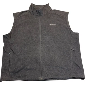 Columbia Men's Size XXL Gray Sleeveless Collared Fleece Vest 100% Polyester - Picture 1 of 6