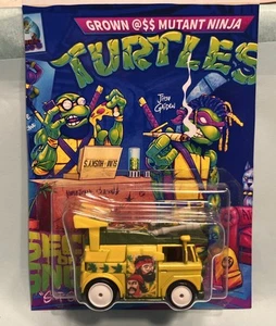 "Custom Made" Hot wheels Cheech and Chong Ninja Turtles Party Wagon Real Rider - Picture 1 of 9