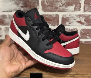 Nike Air Jordan 1 Low GS ‘Alternate Bred Toe’ 553560 066 Sz 5.5Y - Picture 1 of 11