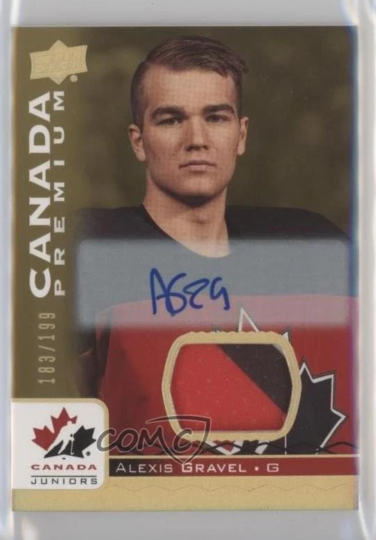2017 Upper Deck Team Canada Juniors Premium Materials /199 Alexis Gravel Auto - Image 1 of 2