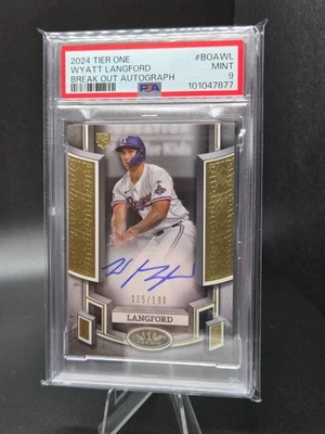 2024 Topps Tier One Wyatt Langford Break Out RC Auto /199 #BOA-WL PSA 9 MINT - Image 1 of 2