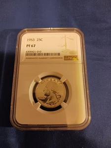1953 SILVER NGC PF67 QUARTER - Picture 1 of 2
