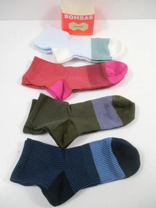 -New Bombas Lightweight 4 Pairs Quarter Socks Size Women 8-10.5 - Picture 1 of 3