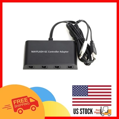 Adaptador de controle GameCube 4 portas: compatível com Wii U, PC e Switch preto - Imagem 1 de 4