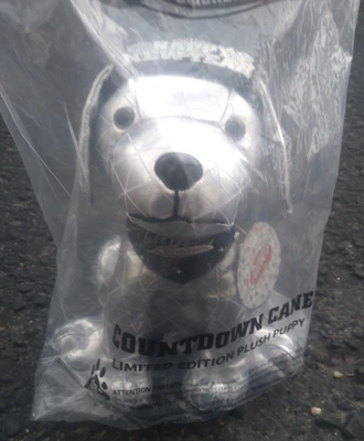 Raising Canes Countdown Cane Plush Puppy Silver Happy New Year - Image 1 of 4