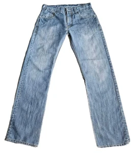 Levis Jeans Mens 32x32 Blue 514 Slim Straight Faded Whisker Zip Fly Denim Jeans - Picture 1 of 22