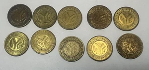 10 x NYC Subway Tokens, New York City transit, "Solid Brass" variety 1980-1985 - Bild 1 von 2