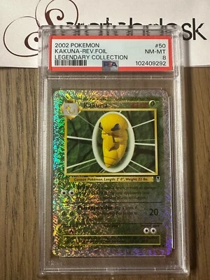 PSA 8 - Pokemon KAKUNA 50/110 Reverse Holo - LEGENDARY COLLECTION - Fireworks - Image 1 of 2
