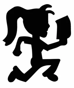 HATCHET GIRL Insane Clown Posse ICP VINYL DECAL sticker Juggalo Shaggy Man 4" - Picture 1 of 1