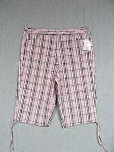 White Stage Damen 16 Durchschnitt Capri Rosa Kariert Leicht Hohe Leibhöhe Neu mit Etikett - Bild 1 von 10