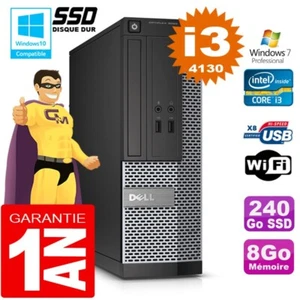 PC DELL 3020 SFF Core I3-4130 RAM 8Go Scheibe 240 GB SSD Dvd-Brenner Wifi W7 - Bild 1 von 3