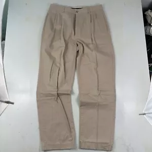 De Colección Polo Ralph Lauren Hammond Pantalones Sueltos Beige Para Hombre Act 33x33 Puños Plisados - Imagen 1 de 10