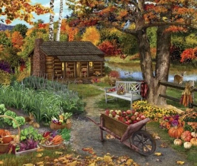 David Textile Exclusive Harvest At The Cabin Quilting And Crafting Fabric Panel  - Image 1 of 3