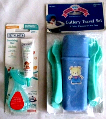 Nuby Silicone Gum Massager Dr. Talbot's Soothing Gel for Teething & Cutlery Set - Image 1 of 2