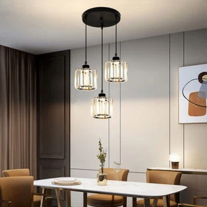 Set of 2 Modern Clear Acrylic Crystal Easy Fit Ceiling Lightshade Pendant Shades - Picture 1 of 9