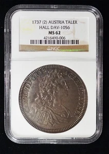 NGC MS62 1737 Austria Karl VI Taler - Picture 1 of 4