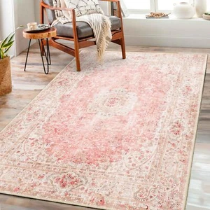 Pink Rug 3x5,Washable Area Rugs for Bedroom Living Room Kitchen Entryway,Smal... - Picture 1 of 7