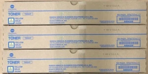 3 Genuine Sealed Konica Minolta TN324 Yellow Toner Cartridges - Afbeelding 1 van 1