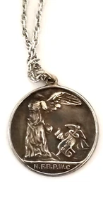 Women's VINTAGE STERLING SILVER Necklace 28" and NFBPWC Pendant Charm - Picture 1 of 17