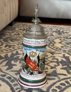 Bundeswehr Regiment Lithophanie Steinmann mit Anker Zinndeckel 1900 - 1902 - Bild 1 von 13